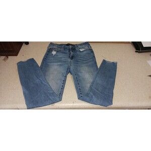 Judy Blue Skinny Jeans Women’s 3/26 Distressed Medium Wash Raw Hem Da